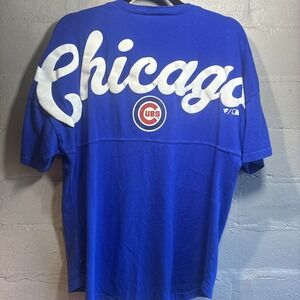 Chicago Cubs Shirt Spirit Jersey Fanatics Short Sleeve Blue Women Small
